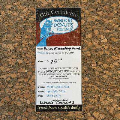 Whoos Donuts $25 Gift Certificate