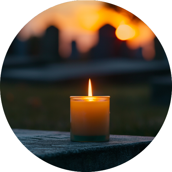 A foggy hillside with Cross in Pecos, New Mexico