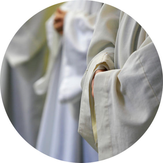 A foggy hillside with Cross in Pecos, New Mexico
