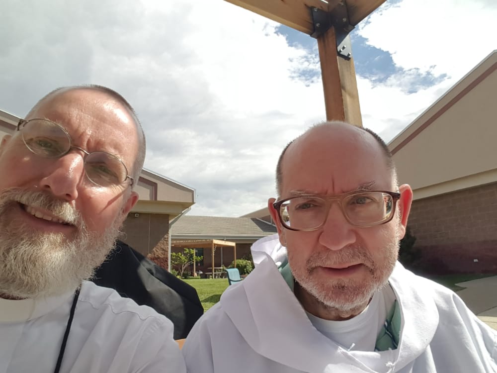 Myself (Fr Aidan) and Br Francis on one of our many visits.